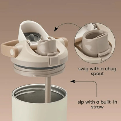 Stainless Steel Insulated Bottle with Secure Lock Lid and Straw(1200ml)