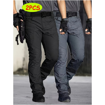 Summer Mens American-style Personalized Solid-color Hip-hop Utility Pants