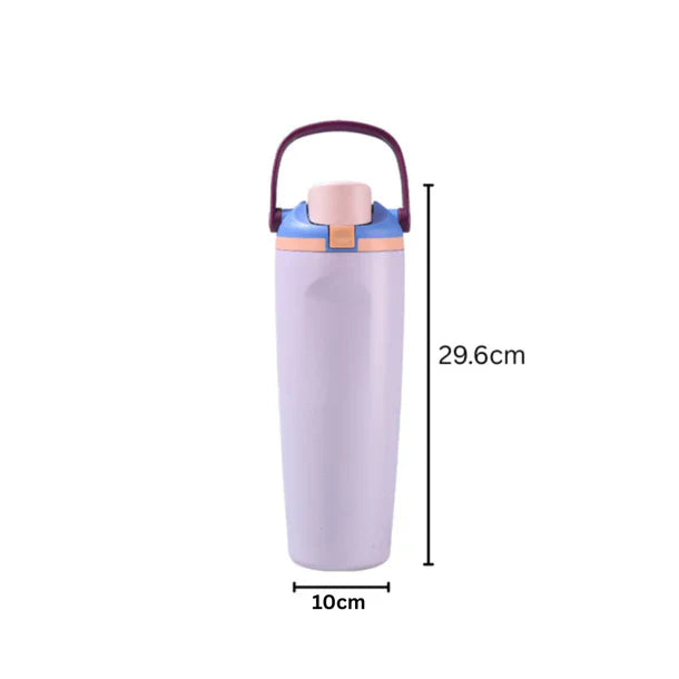 Stainless Steel Insulated Bottle with Secure Lock Lid and Straw(1200ml)